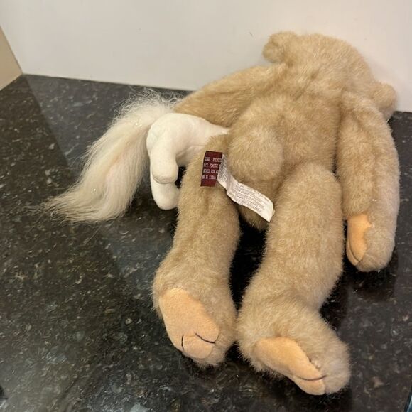 The Bearington Collection Bear Holding Unicorn Holiday Winter Snow 12" Toy - Picture 6 of 9